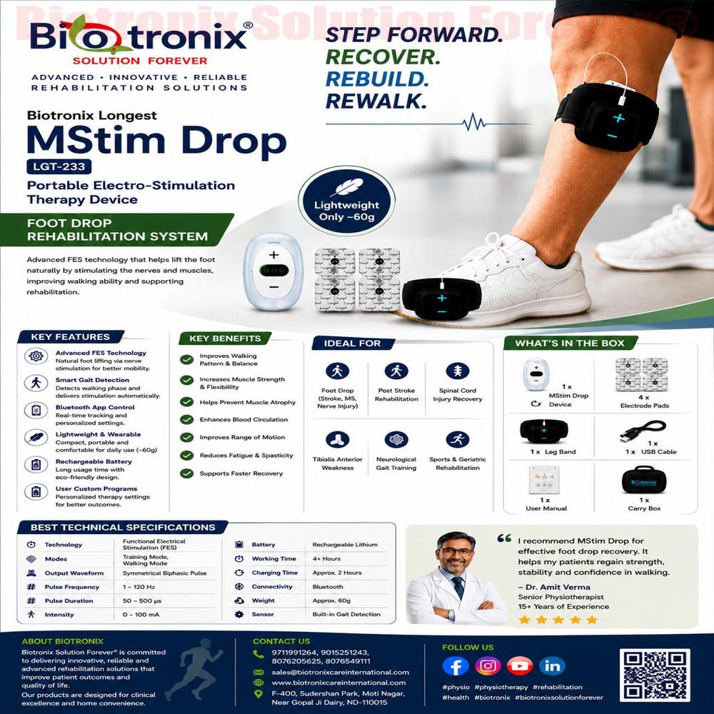 Advanced FES Foot Drop Rehabilitation Device for Stroke Patients