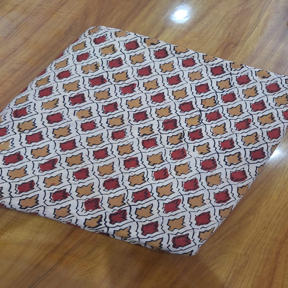 hand block printed cotton fabric