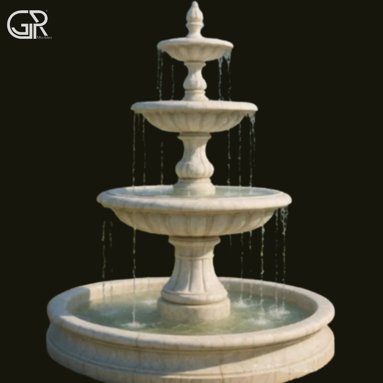 three Tier Marble Water Fountain, 8ft