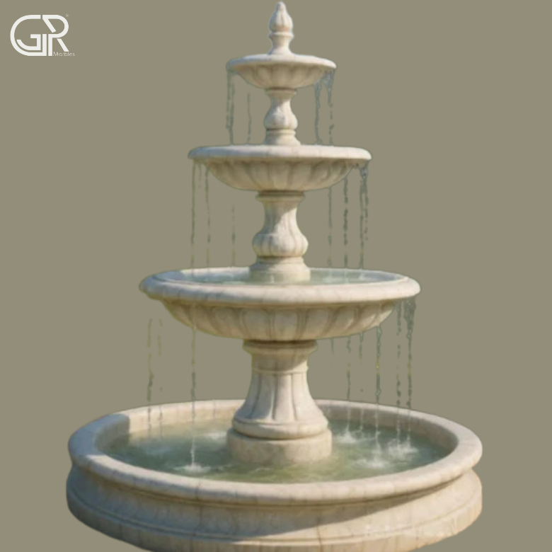 three Tier Marble Water Fountain, 8ft