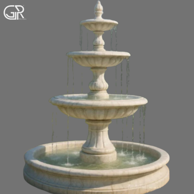 three Tier Marble Water Fountain, 8ft