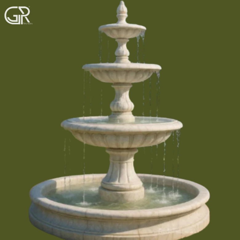 three Tier Marble Water Fountain, 8ft