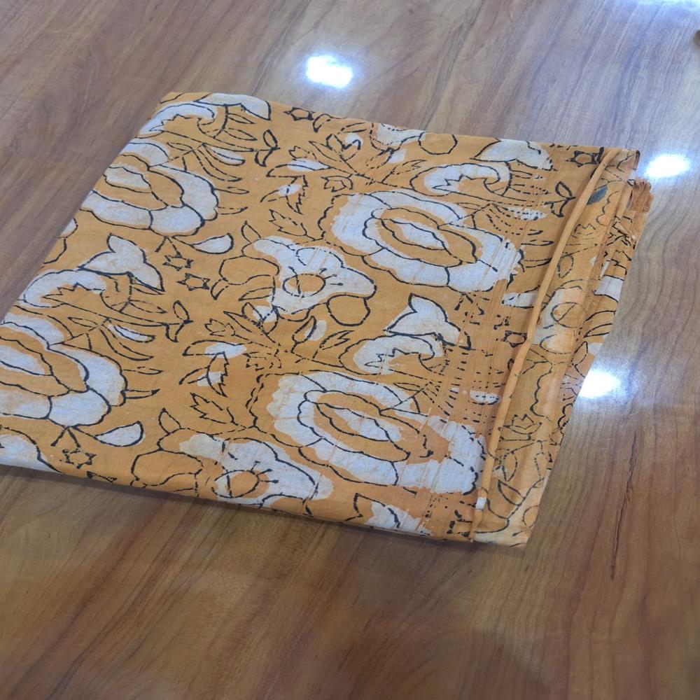 hand block printed cotton fabric