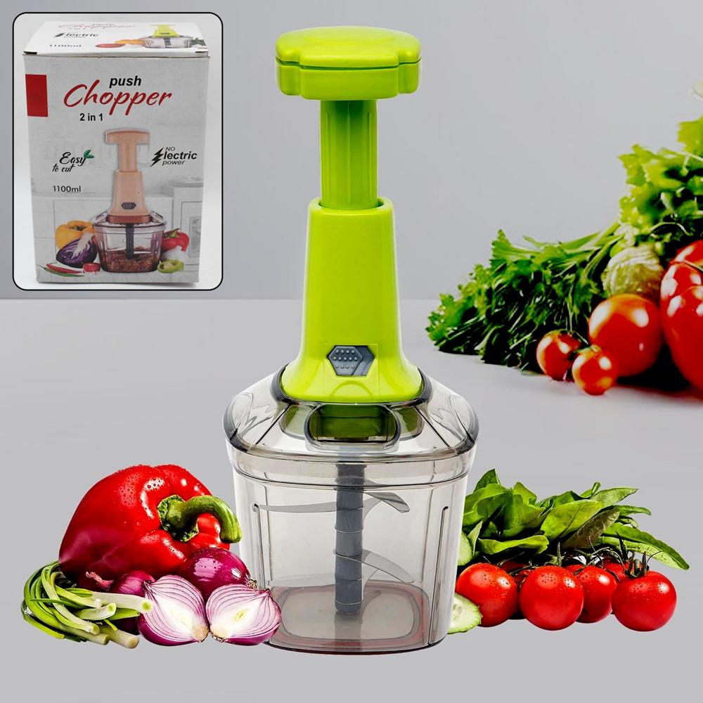 2In1 Press Vegetable Choppers For Kitchen (1100 Ml) - Color: Mix