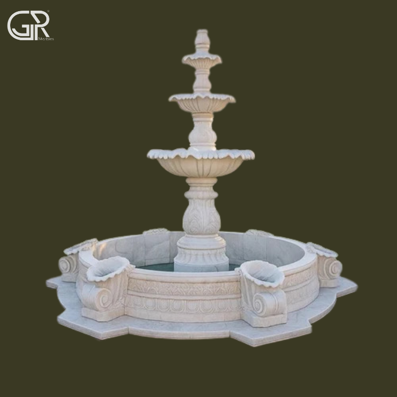 Marble fountain in Delhi, 8ft