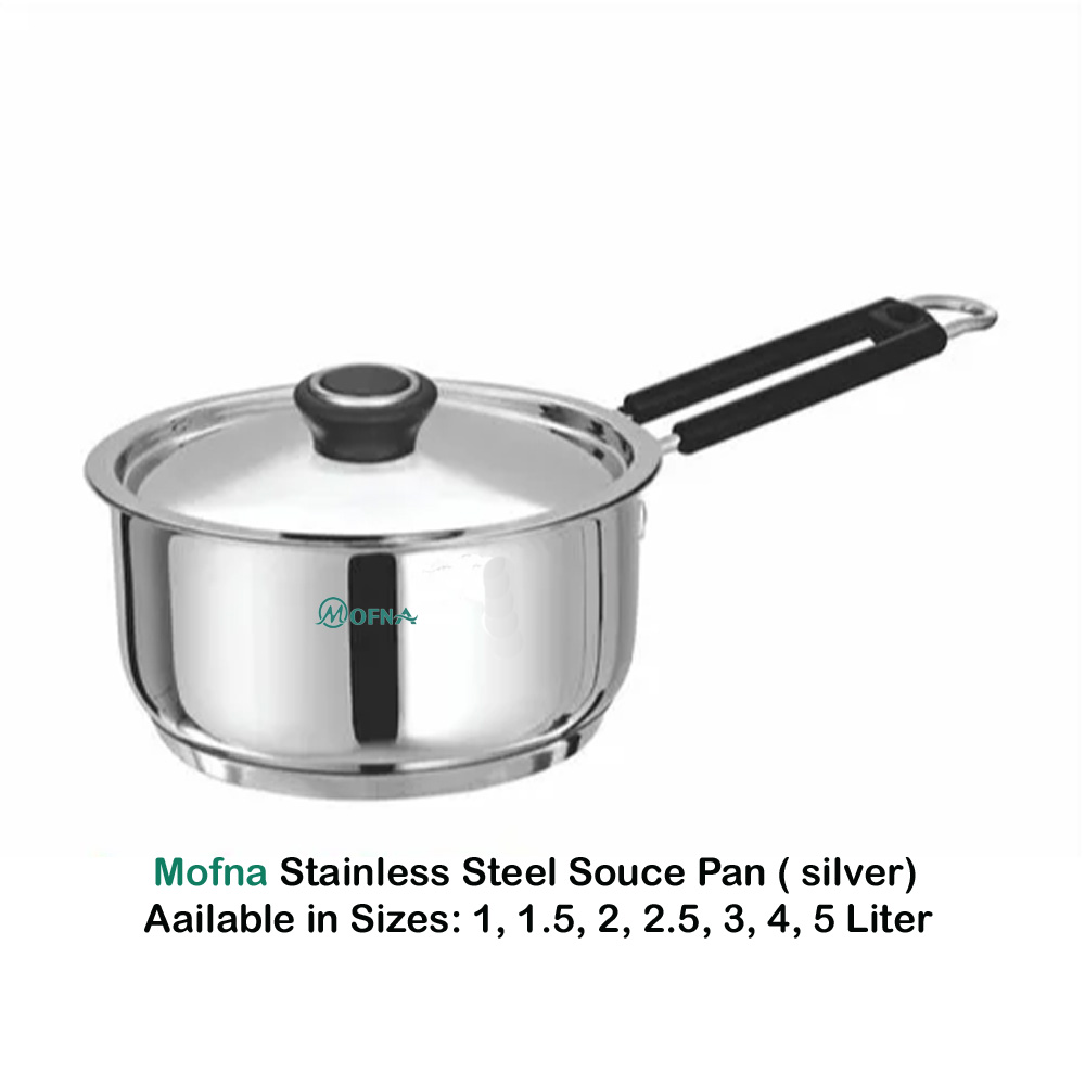 Mofna Staleness Steel  Sauce Pan, 3 Liter