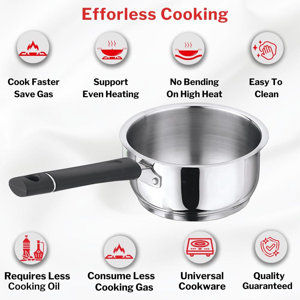 Mofna Staleness Steel  Sauce Pan, 3 Liter