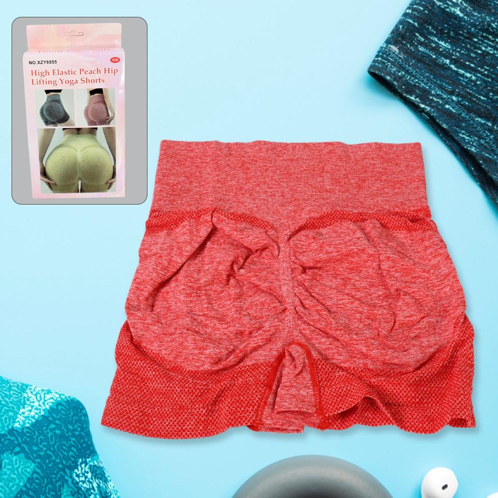 High Elastic Peach Hip Lifting Yoga Shorts - Color: Mix