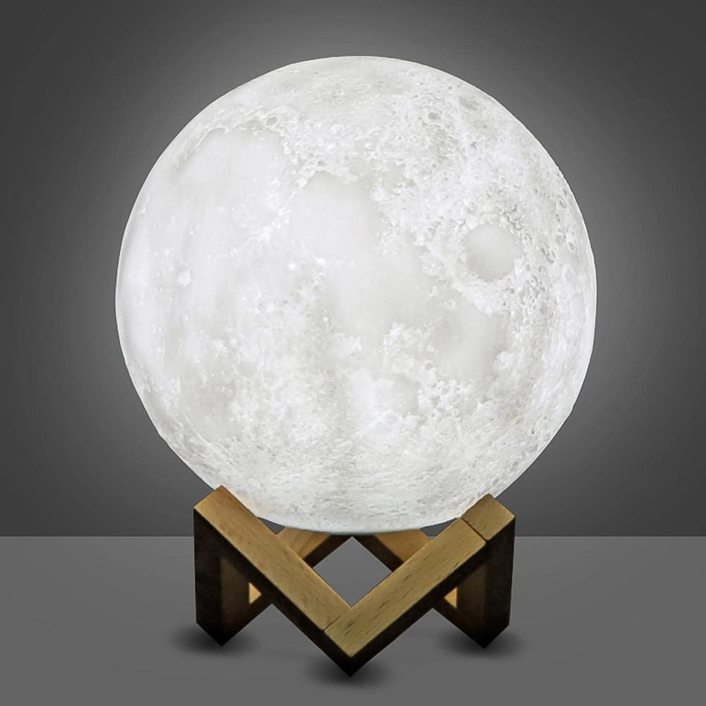 Moon Night Lamp With Plastic Stand Night Lamp For Bedroom (15X13 Cm / 1 Pc) - Color: Mix