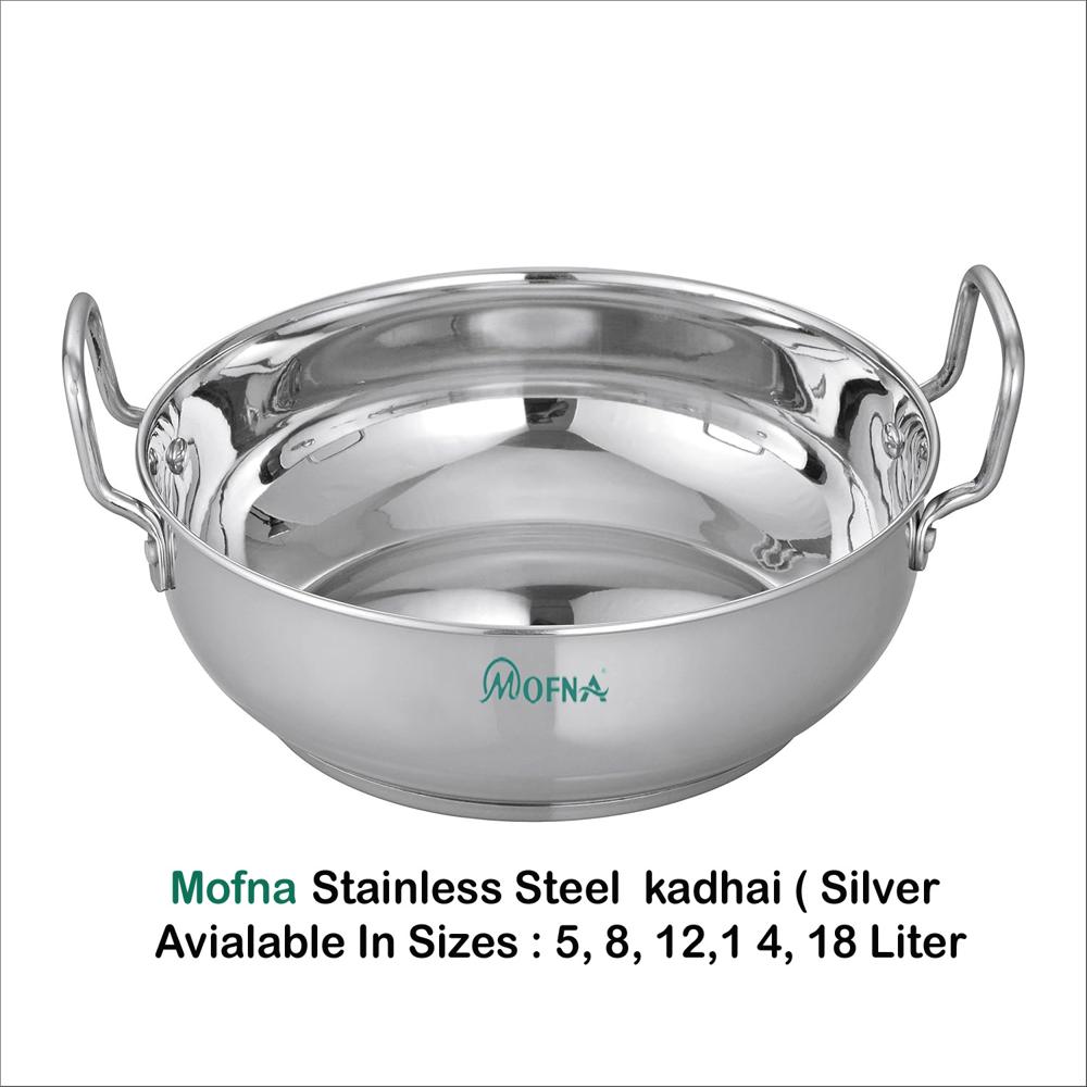 Mofna Stainles Steel Kadai 5 Liter