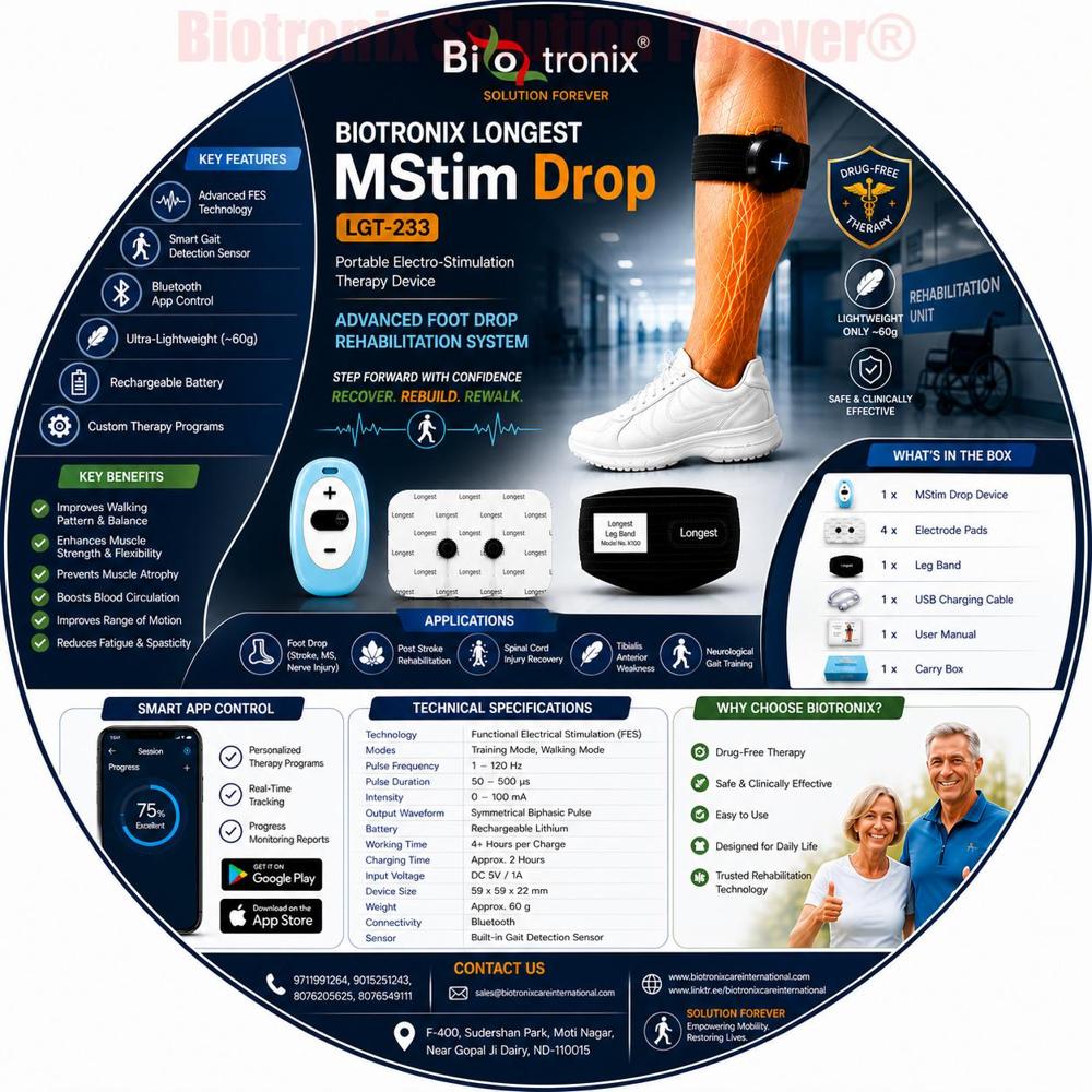 Foot Drop Correction Stimulator for Stroke and Nerve Injury Recovery