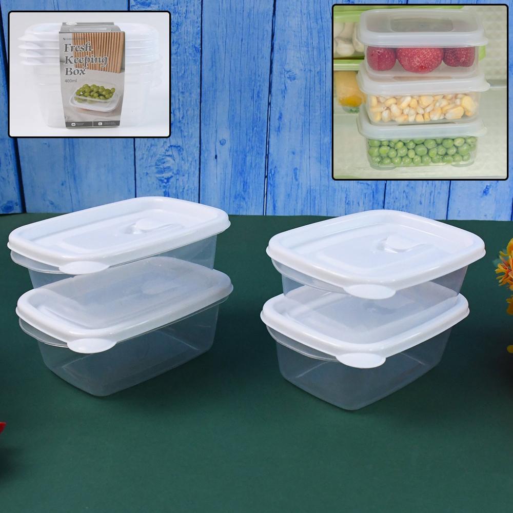 Food Storage Containers-Microwave (4 Pc/400Ml) - Color: Mix
