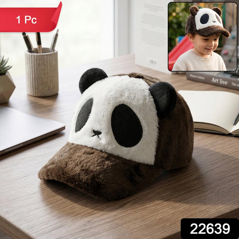 Cute Panda Design Plush Winter Cap (1 Pc) - Color: Mix
