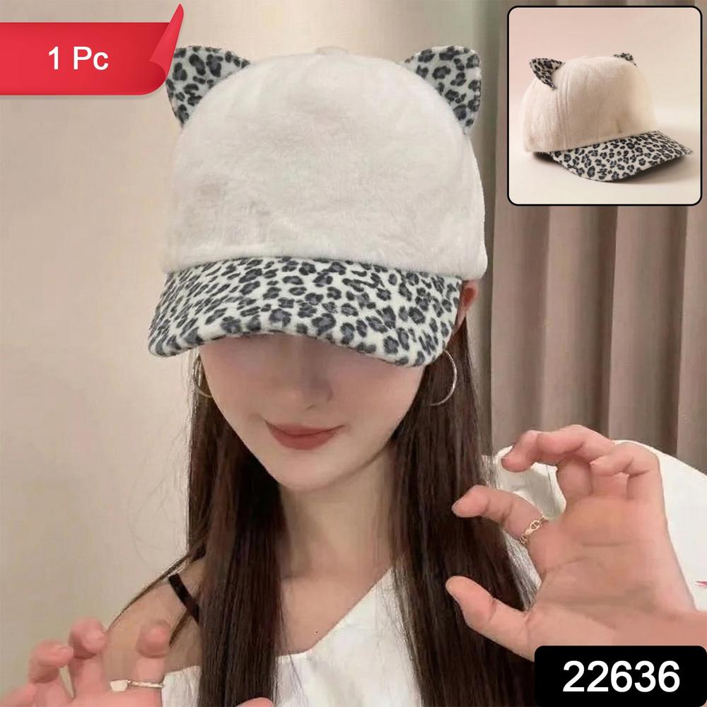 Stylish Cat Ear Designer Cap For Women & Girls (1 Pc) - Color: Mix