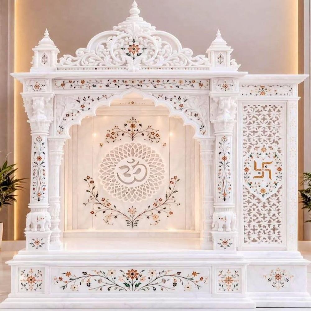 White marble temple with fully inlay work