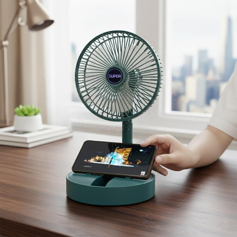 Super Multi-function Folding Fan (1 Pc) - Color: Mix