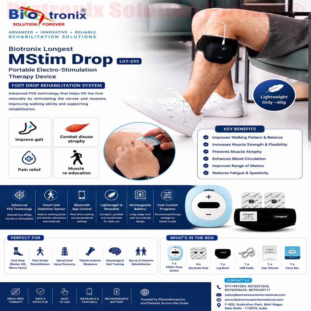 Neuro Foot Drop Stimulator for Physiotherapy and Home Rehabilitation