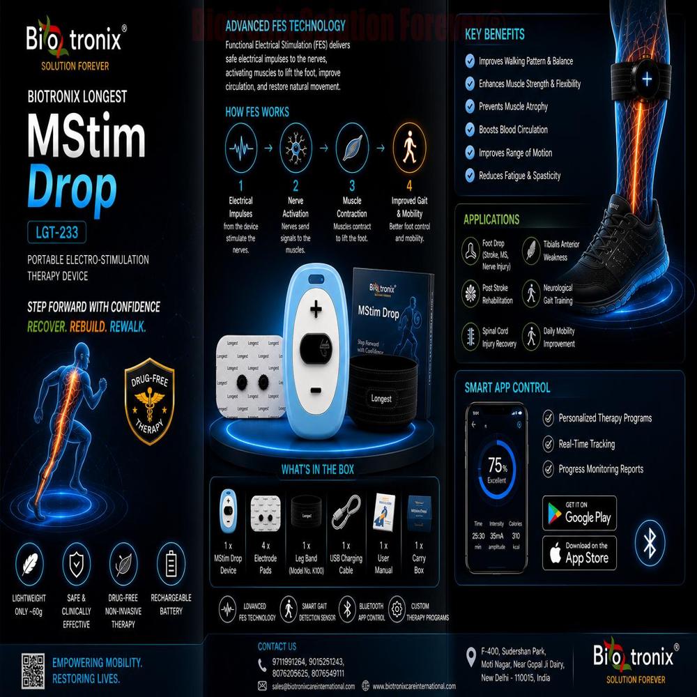 Neuro Foot Drop Stimulator for Physiotherapy and Home Rehabilitation