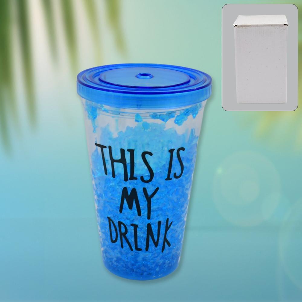 Reusable Tea Coffee Tumbler With Lid Double Wall (1 Pc / Mix Colour / Without Straw) - Material: Plastic
