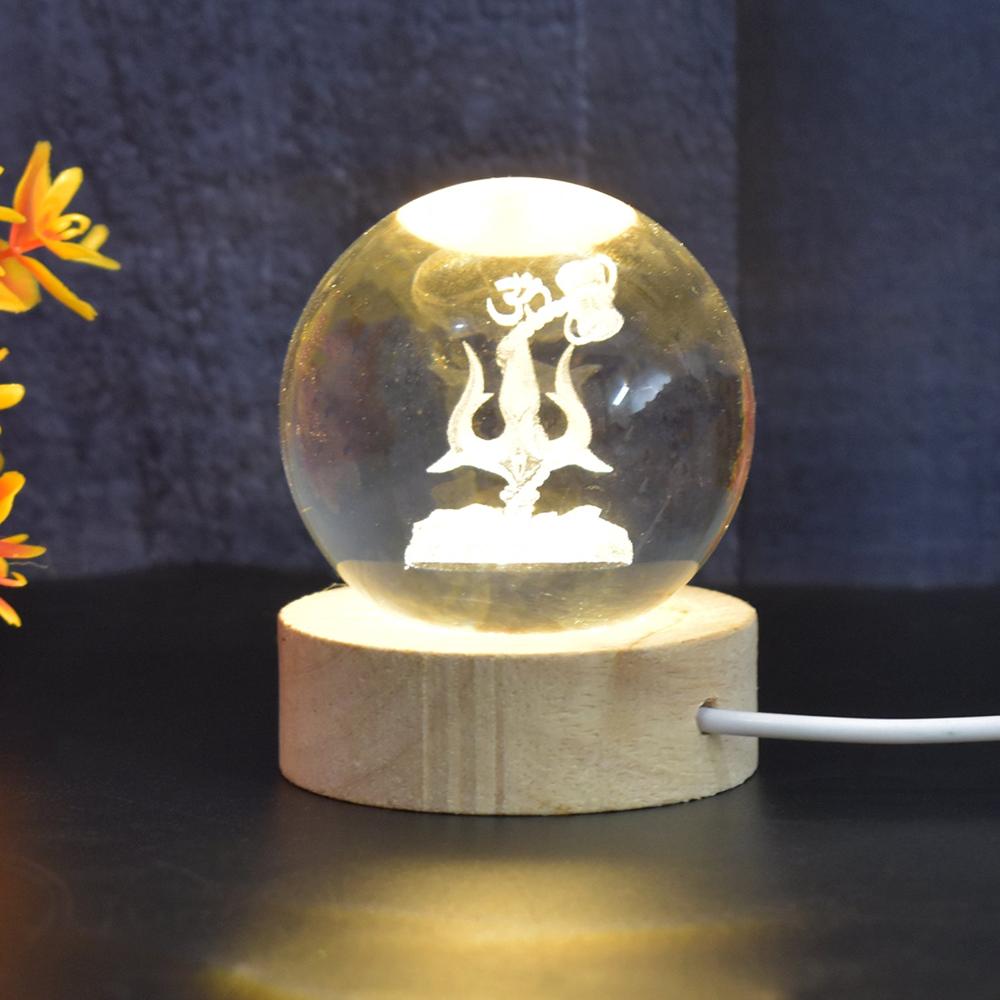 3D Crystal Ball Lamps 3D Crystal Ball Night Light (1 Pc) - Color: Mix