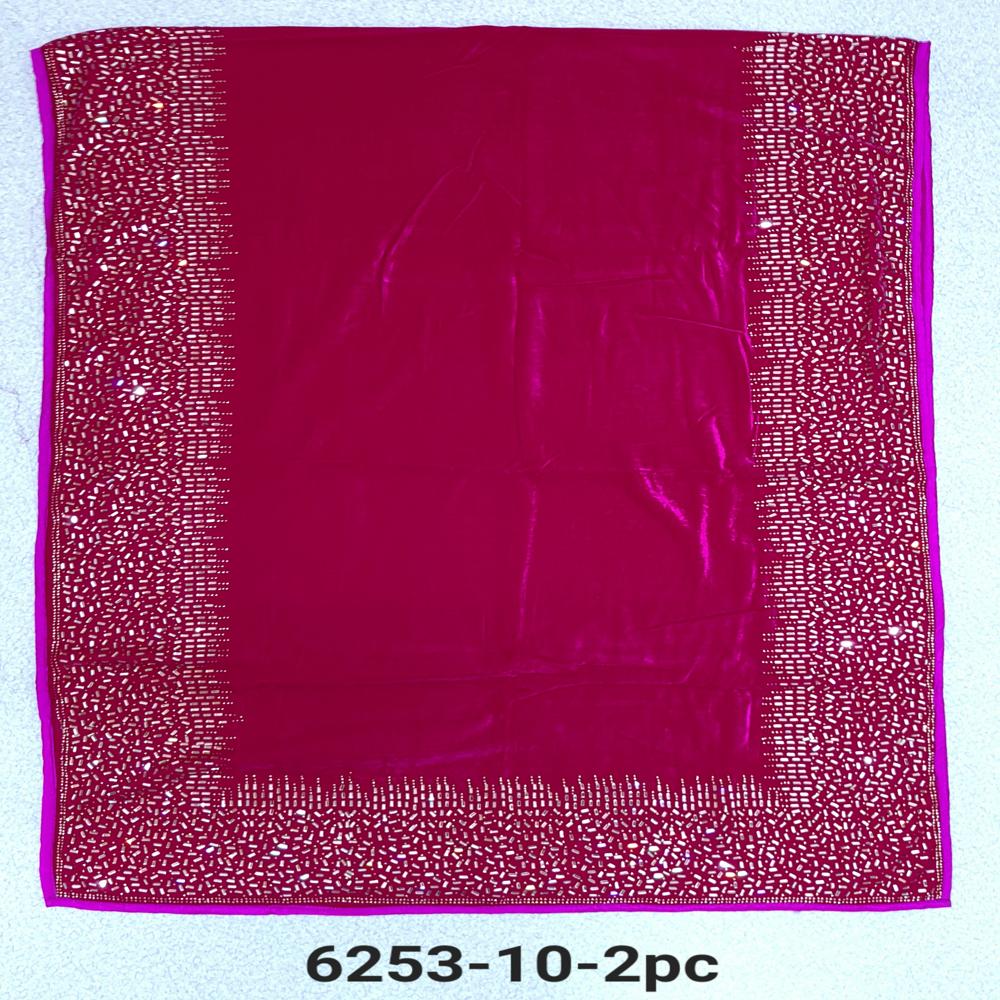 Velvet 4 Side Mirror Border Work Stoles