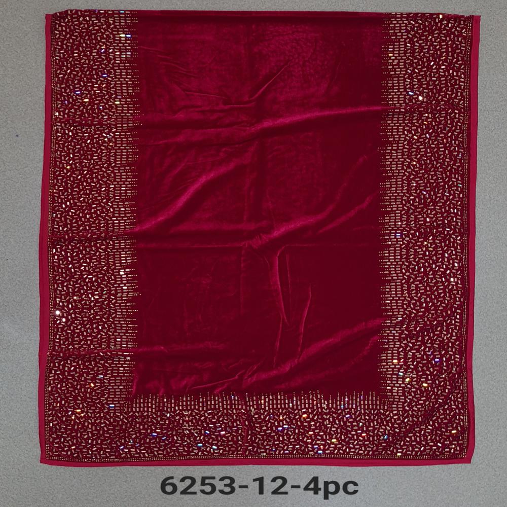 Velvet 4 Side Mirror Border Work Stoles