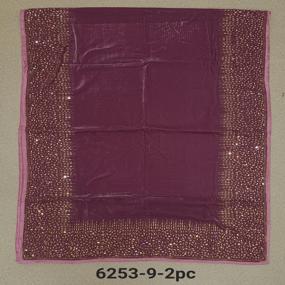 Velvet 4 Side Mirror Border Work Stoles