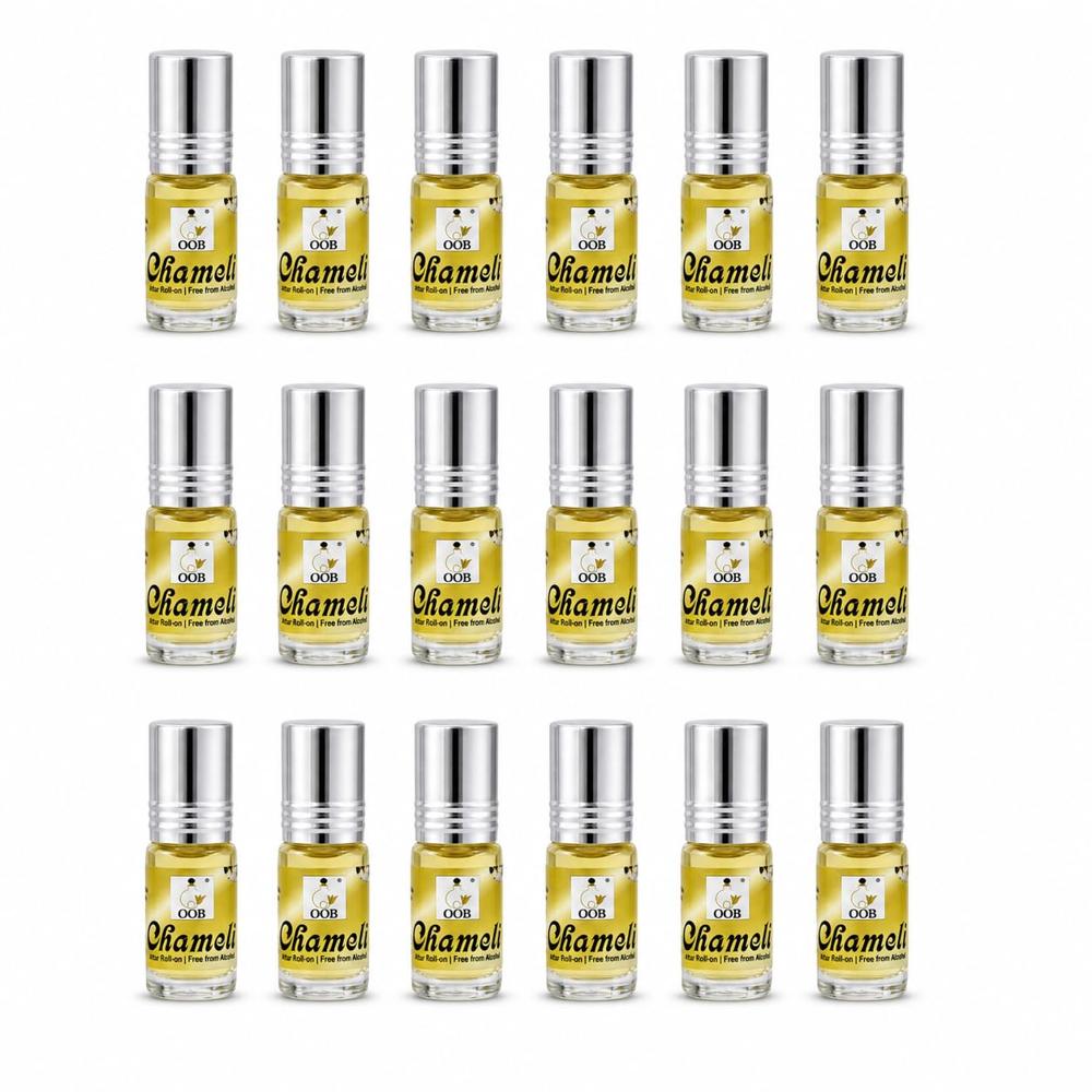 Oob Traditional Chameli Attar - Pack Of 18 (2.5ml Each) | Pure Jasmine Floral Fragrance Oil - Gender: Female