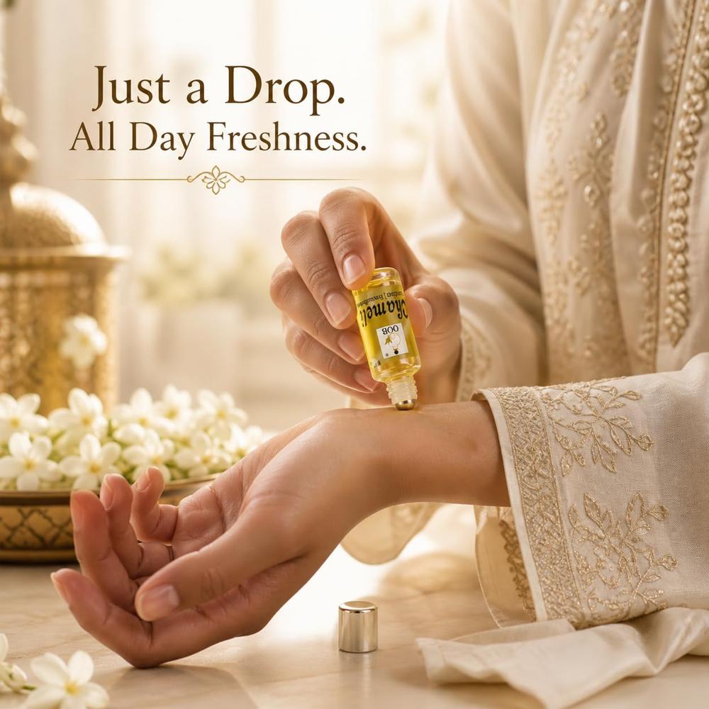 OOB Traditional Chameli Attar - Pack of 18 (2.5ml Each) | Pure Jasmine Floral Fragrance Oil
