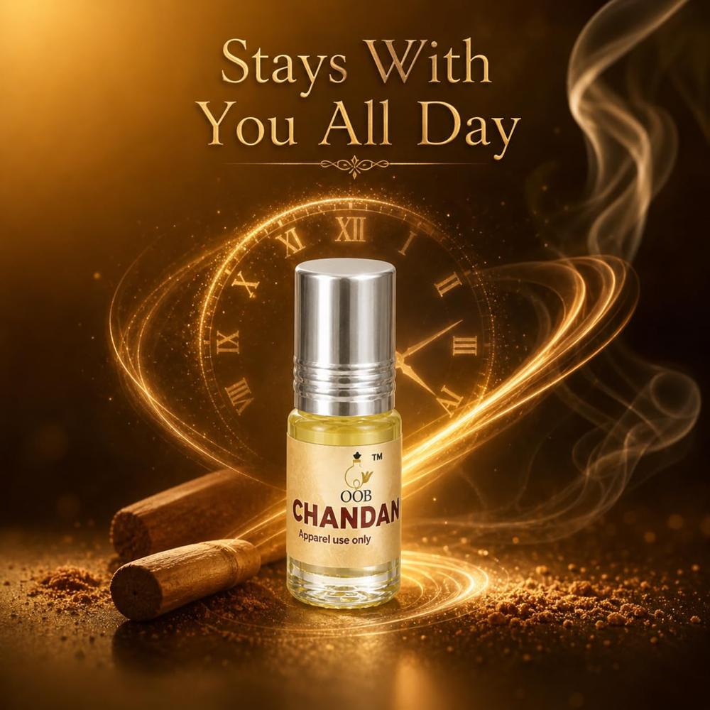 OOB Chandan Attar - Pack of 18 Vials (2.5ml each) | Traditional Indian Sandalwood Fragrance Oil