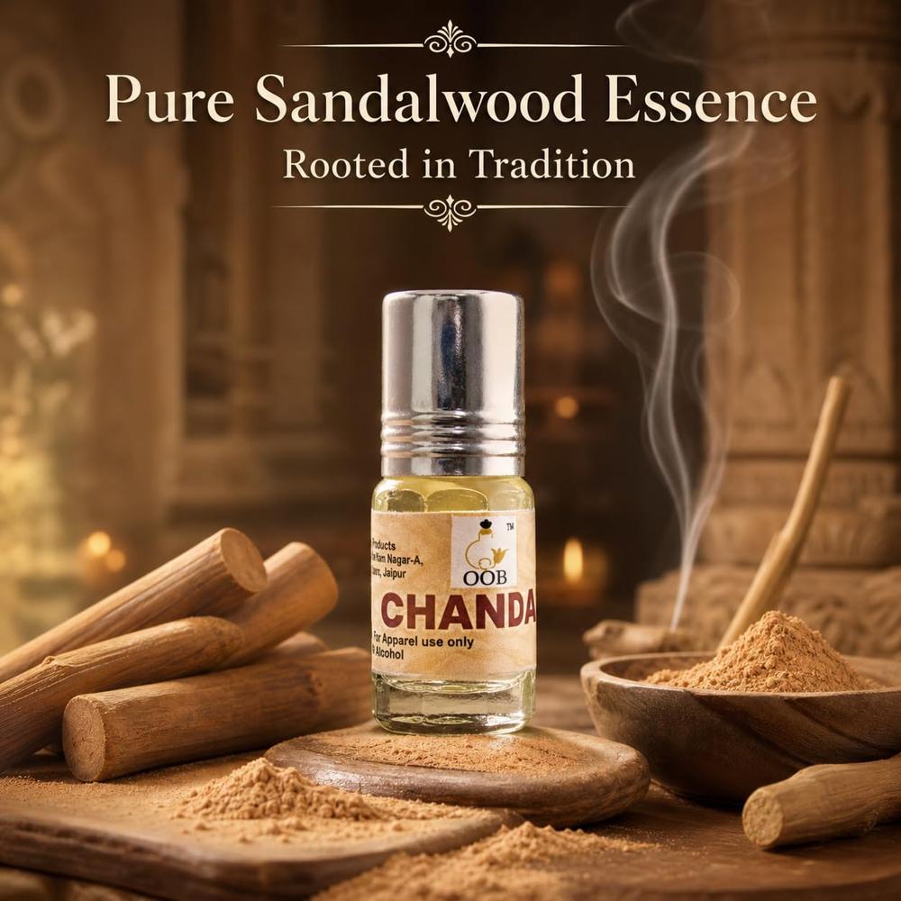 OOB Chandan Attar - Pack of 18 Vials (2.5ml each) | Traditional Indian Sandalwood Fragrance Oil