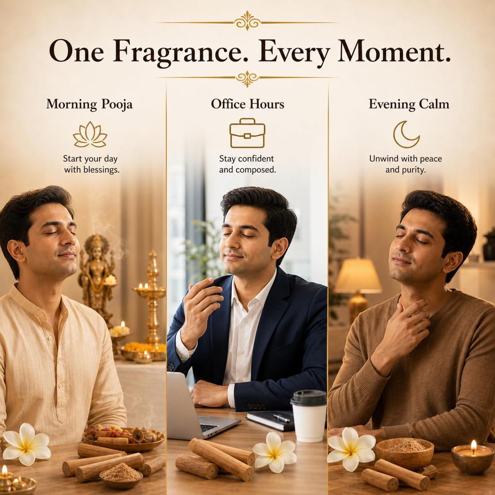OOB Chandan Attar - Pack of 18 Vials (2.5ml each) | Traditional Indian Sandalwood Fragrance Oil