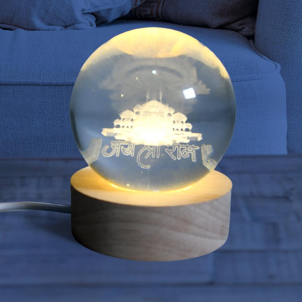3D Crystal Ball Night Light For Bedroom & Home Decoration Gift (1 Pc) - Color: Mix