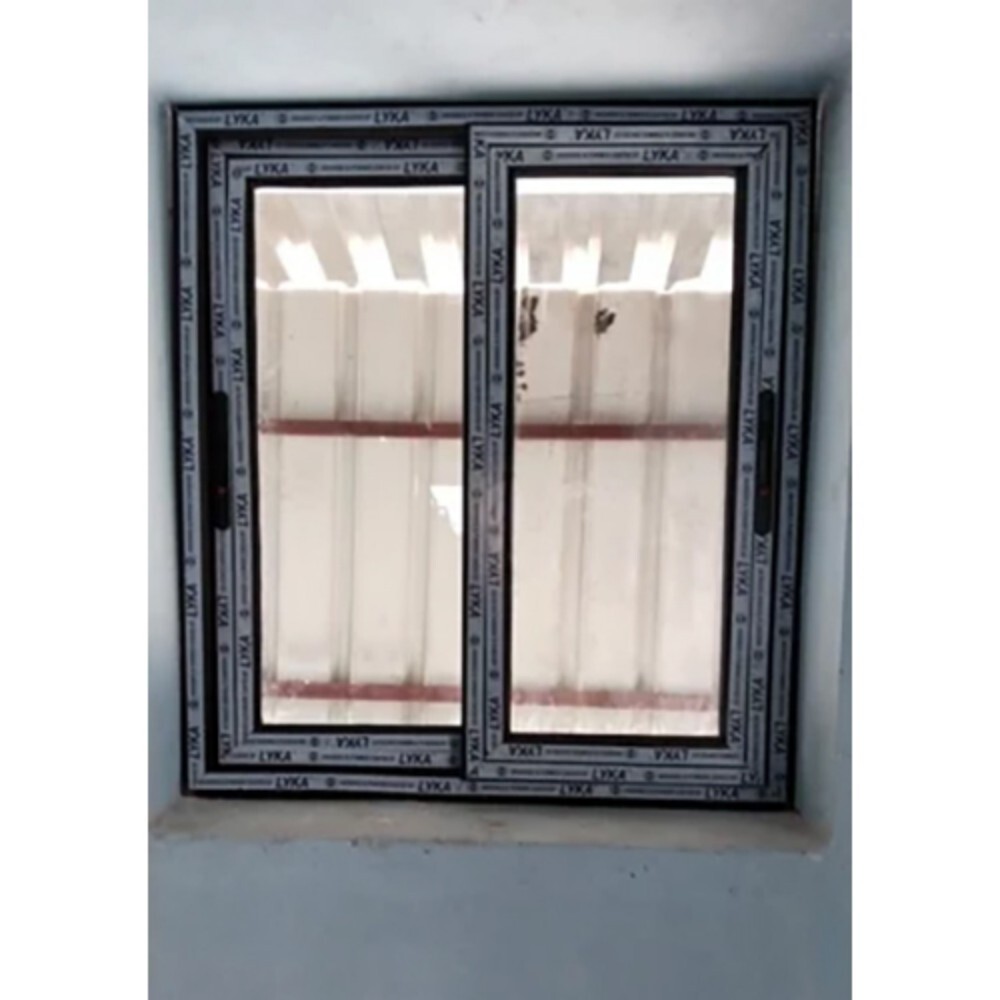 2 Track Upvc Sliding Window - High-quality Plastic Material, Various Sizes Available, Polished Finish, Sleek Black Color, Ideal For Home/villa Use