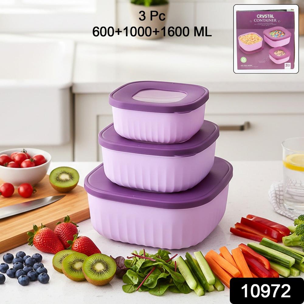 Premium 3 Piece Food Storage Container Set - Color: Mix