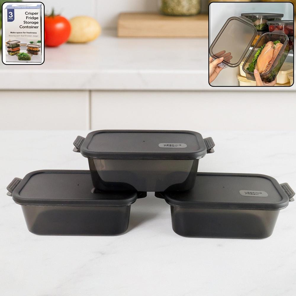 Rectangular Food Storage Containers - (3 Pc / Set) - Color: Mix