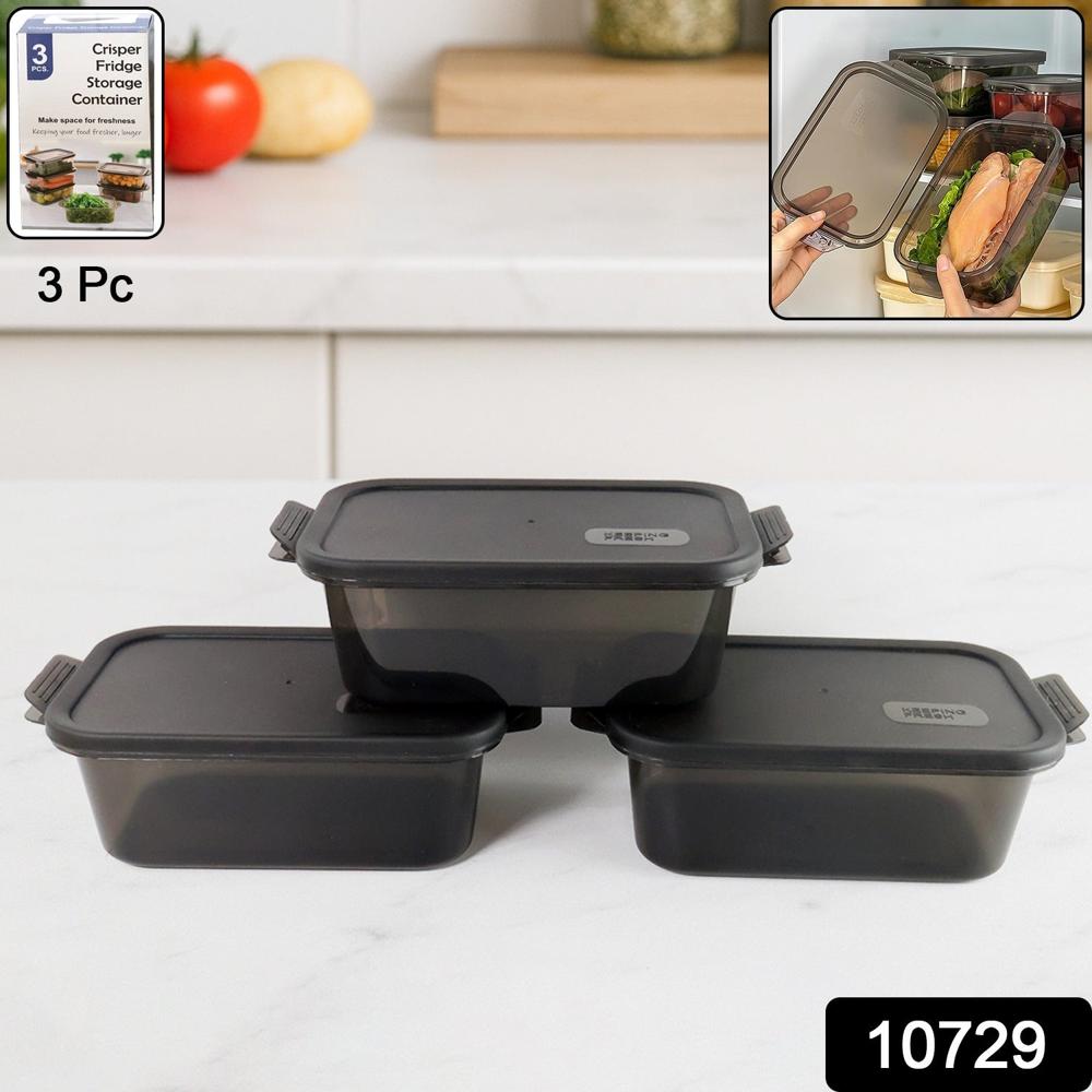 Rectangular Food Storage Containers - (3 Pc / Set) - Color: Mix