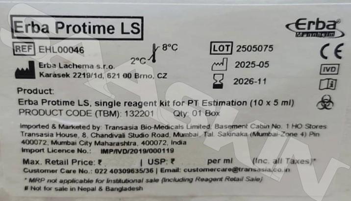 Erba Mannheim Erba Protime LS