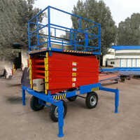 8-18m Scissor Lift Table Manual Lifting Platform Aluminum Mast Lift Platform Hydraulic