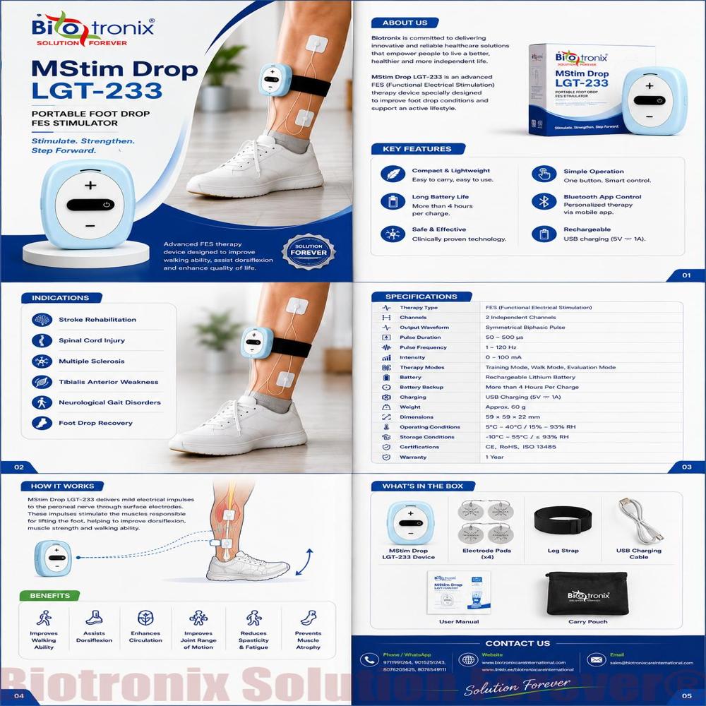 Compact Foot Drop Therapy Device for Neurological Rehabilitation