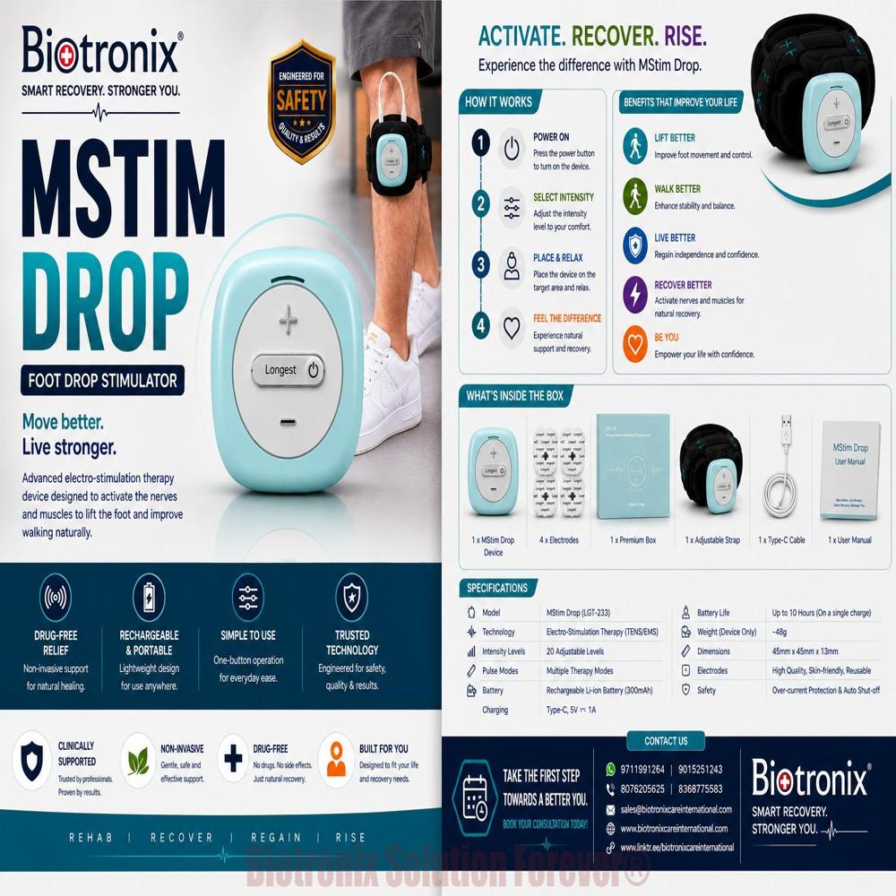 Compact Foot Drop Therapy Device for Neurological Rehabilitation