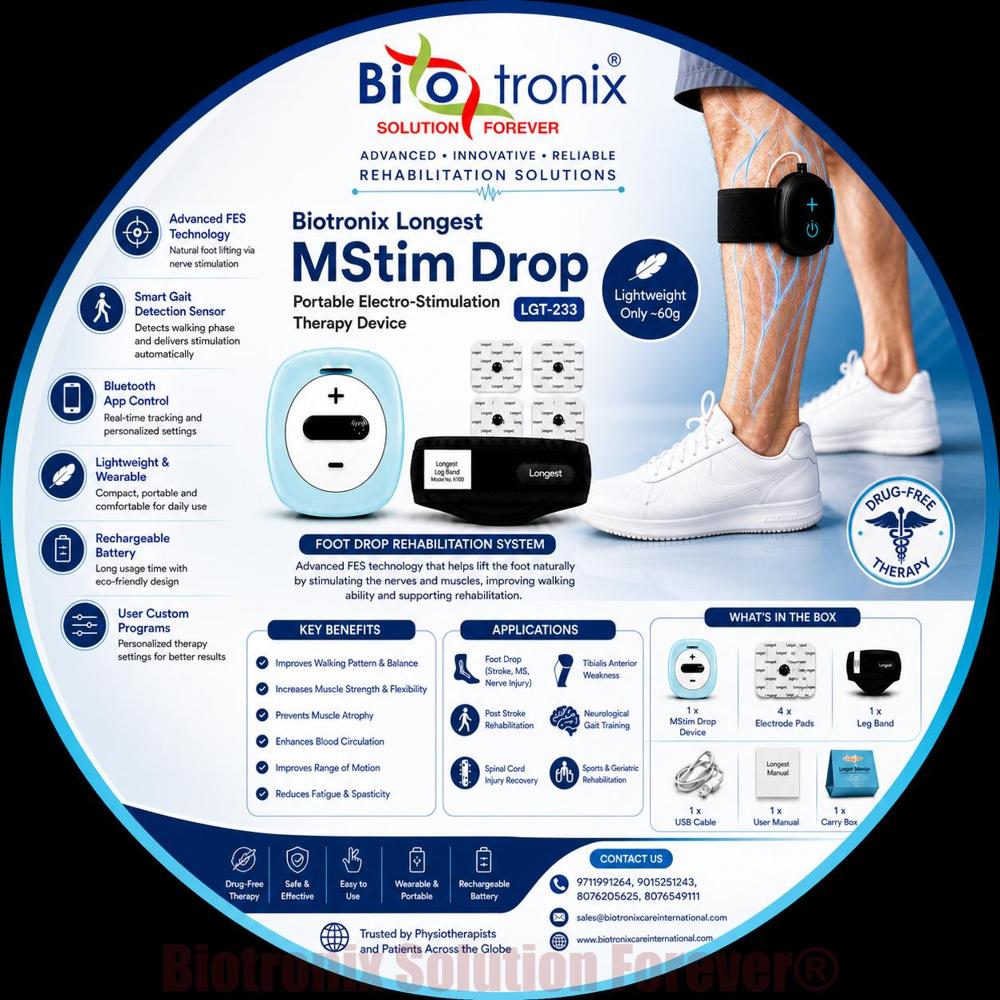 Compact Foot Drop Therapy Device for Neurological Rehabilitation