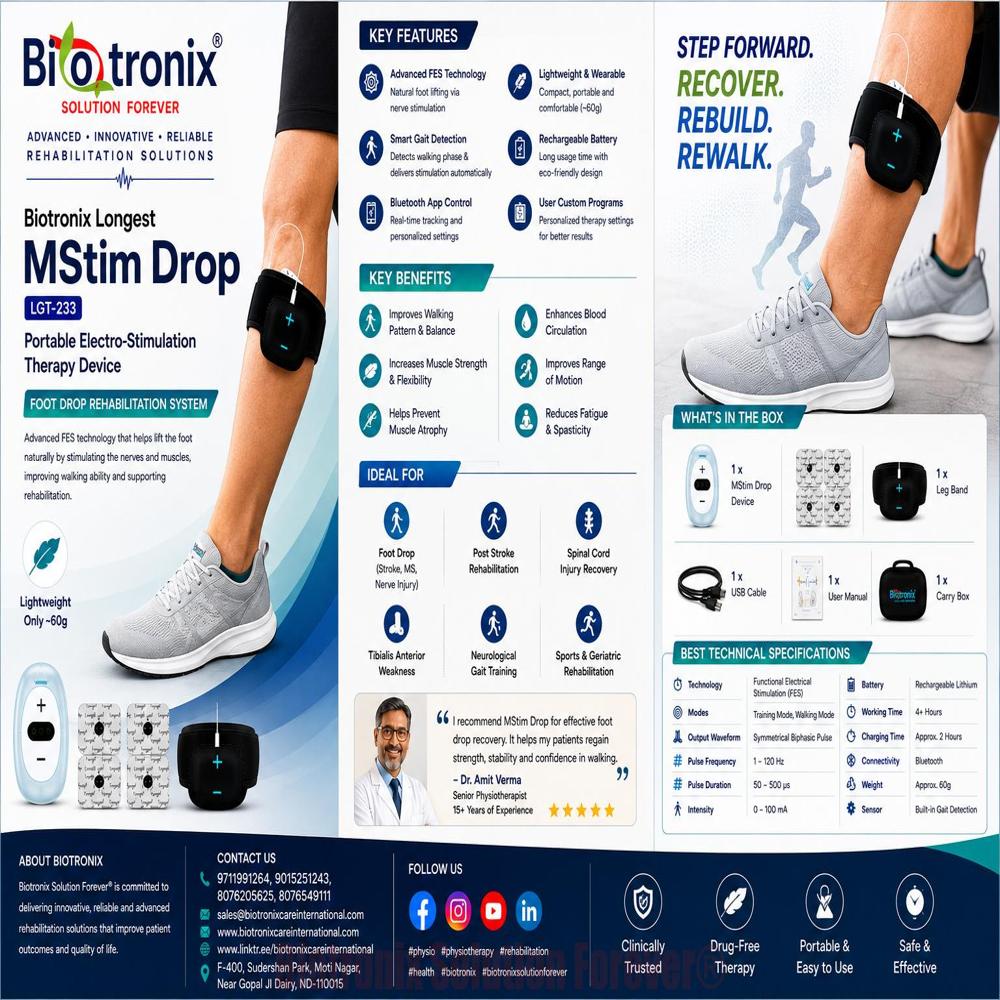 Compact Foot Drop Therapy Device for Neurological Rehabilitation