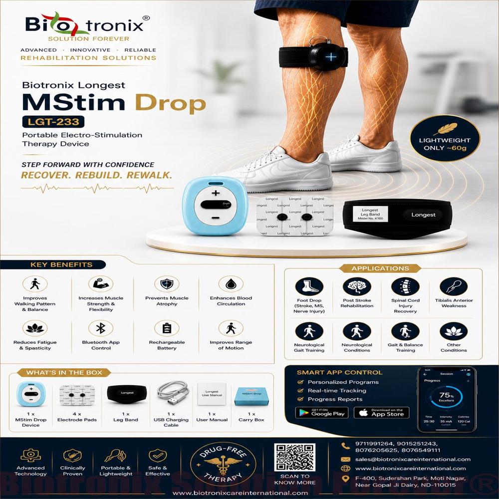 Foot Drop Muscle Stimulator for Stroke Recovery Physiotherapy
