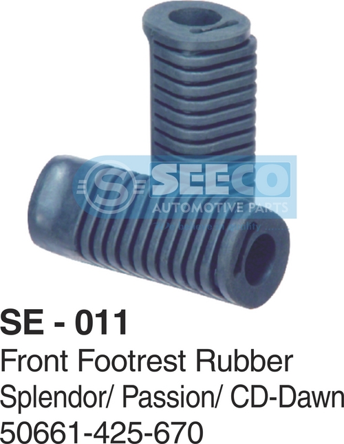 Front Footrest Rubber - Natural Rubber, Hardness 20-90 Shore A, Weight 35-100 Grams | Sturdy Design, High Strength