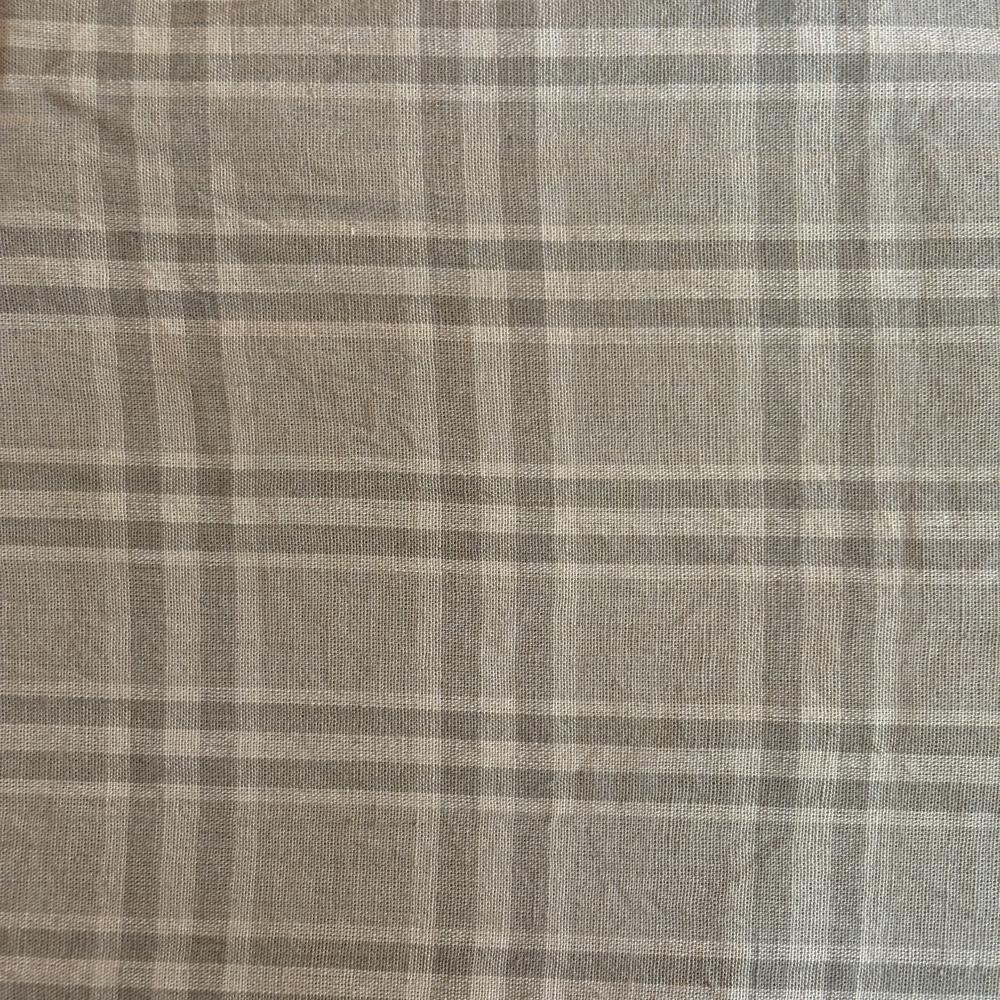 Pure Cotton Check Fabric Brown