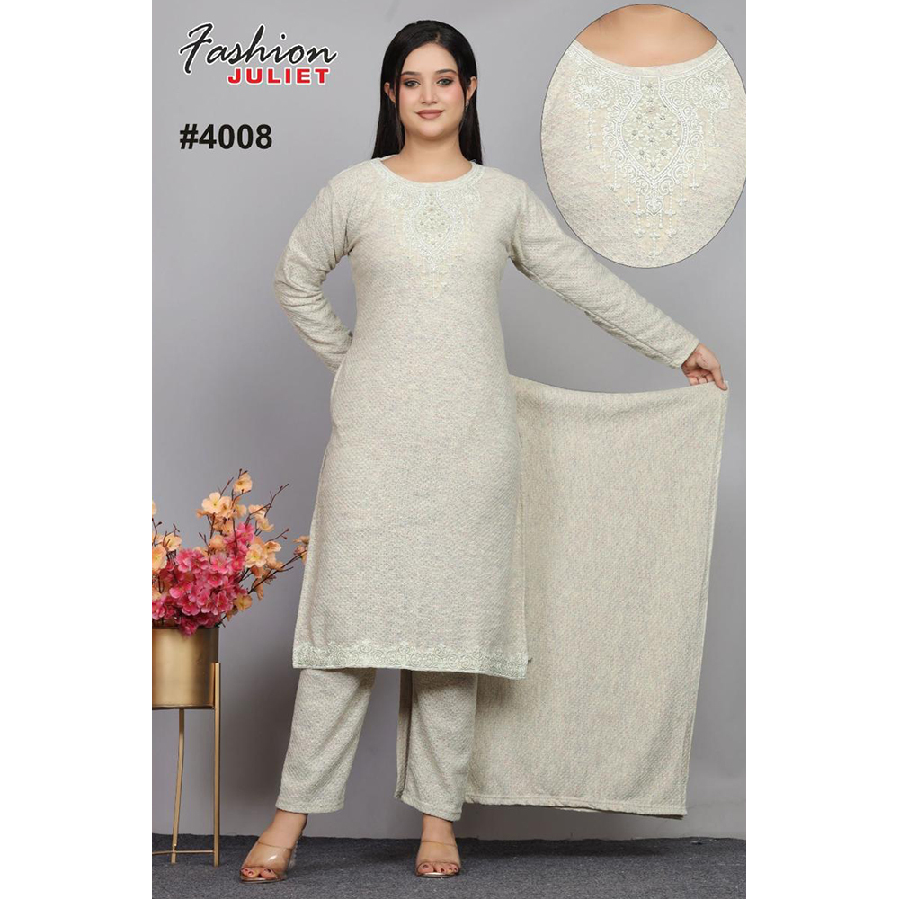 Woolen Karachi Kurti Set - Color: Multi Color