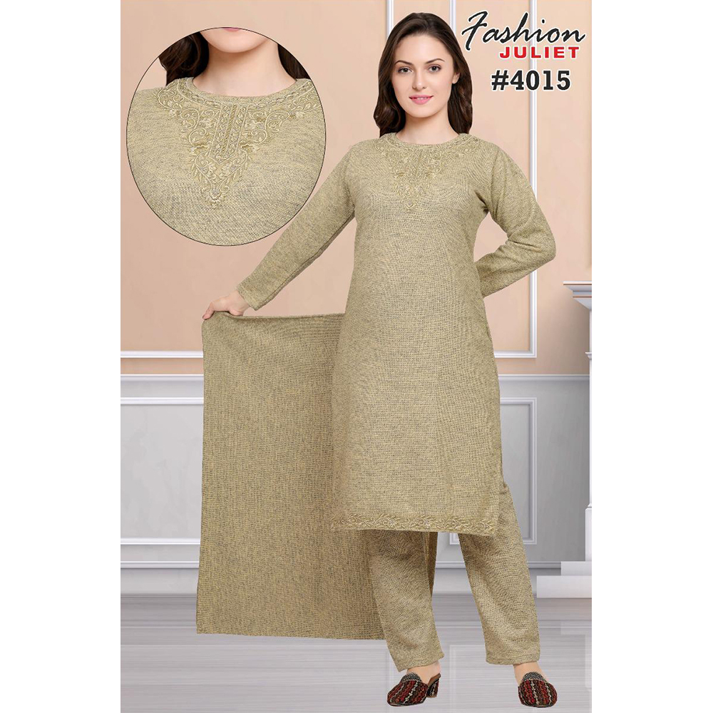 Karachi Woolen Kurti Suit - Color: Multi-Color