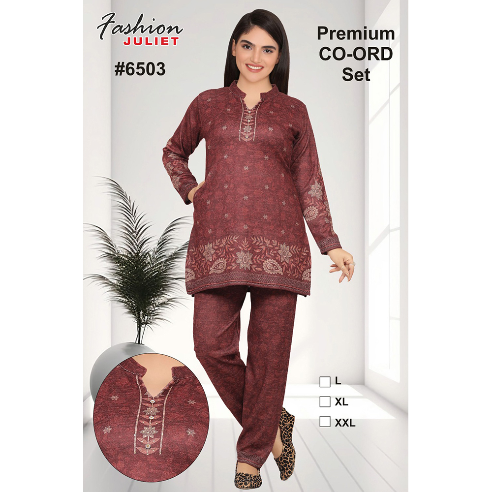 Ladies Woolen Co-Ord Set - Bust Size: 34
