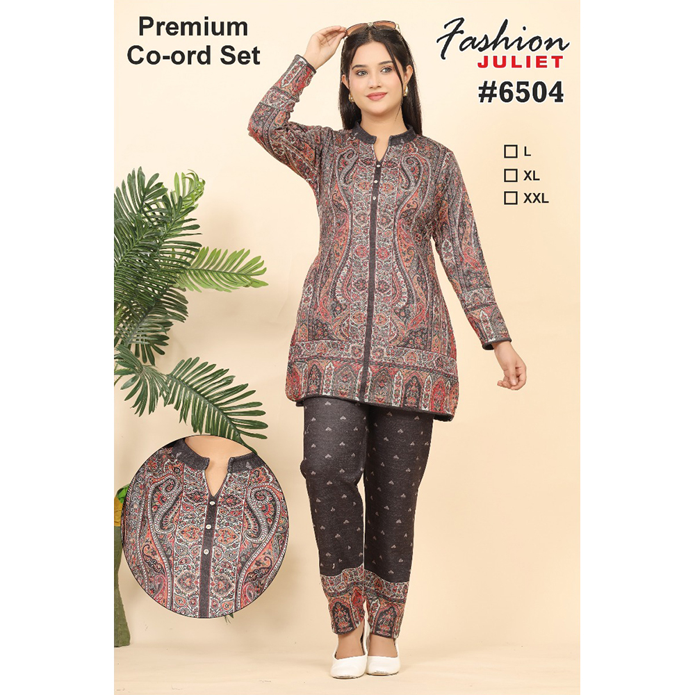 Woolen Ladies Co-Ord Set - Bust Size: 34